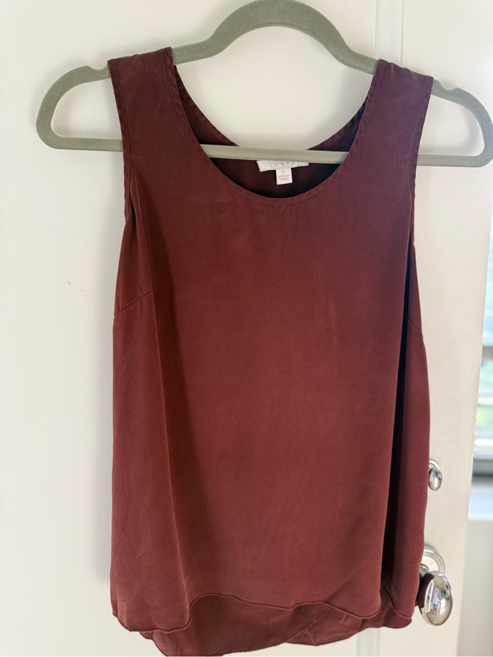 Lunya Washable Silk Tulip Back Pajama Set - Deep Burgundy